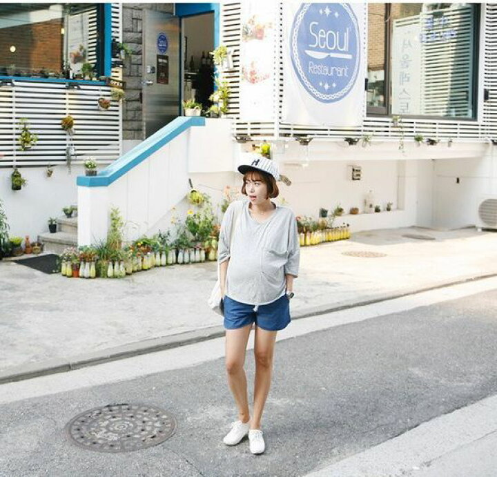 楽天市場 送料無料 マタニティ ショートパンツ ボトムス レディース 女性用 妊婦さん デニム風 夏 カジュアル 可愛い オシャレ お出掛け お散歩 シンプル 無地 Dolcissimo