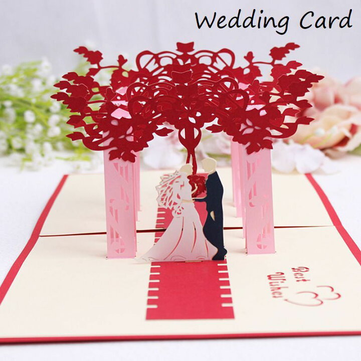 楽天市場 送料無料 ウェディングカード ポップアップカード メッセージカード ご結婚お祝い 結婚 ウェディング お祝い 新郎新婦 3d 立体 飛び出す グリーティングカード ギフトカード カード レター 手紙 プレゼント ギフト 贈り物 記念日 切り絵 ゴージャス Dolcissimo