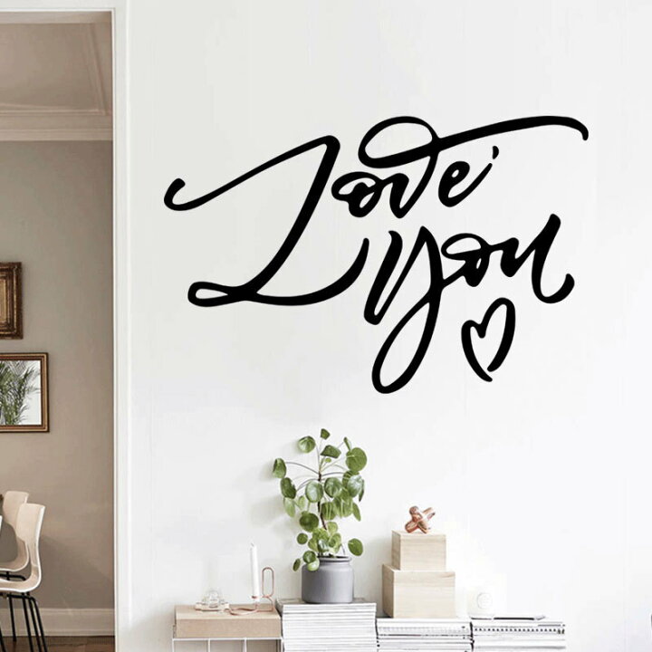 楽天市場 送料無料 ウォールステッカー ウォールシール 転写式 英字 英文 筆記体 Loveyou ハート 壁紙シール ステッカー シール 壁面装飾 壁装飾 装飾 飾り付け Pvc 可愛い かわいい キュート お洒落 おしゃれ オシャレ 綺麗 インテリア ウォール Dolcissimo