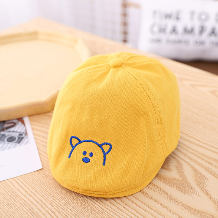 帽子 ハンチング 子供用 ベビー キッズ 男の子 女の子 つば付き カジュアル かわいい おしゃれ クマ キャラクター 刺繍 日よけ お散歩 紫外線対 安心の定価販売