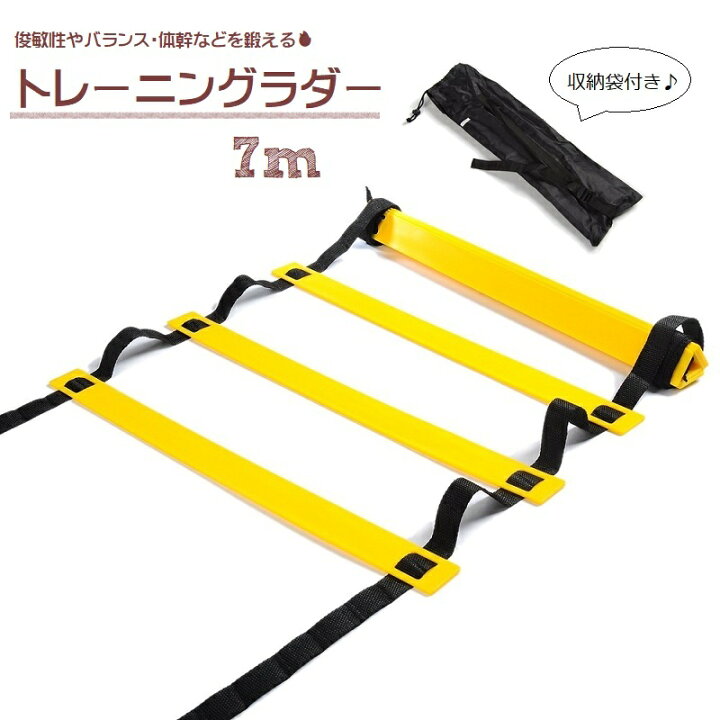 楽天市場 送料無料 トレーニングラダー スポーツ用品 7m プレート14枚 収納袋付 練習 器具 スピードラダー アジリティラダー トレーニング ステップ はしご スポーツ フィットネス 俊敏性 スポーツ器具 サッカー フットサル 運動 便利 シンプル 目立つ 折 Dolcissimo