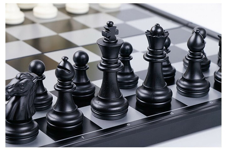 楽天市場 送料無料 チェスセット チェス盤 ボードゲーム 折りたたみ可能 磁石入り モノクロ モノトーン ブラック ホワイト シンプル クール かっこいい おしゃれ Dolcissimo