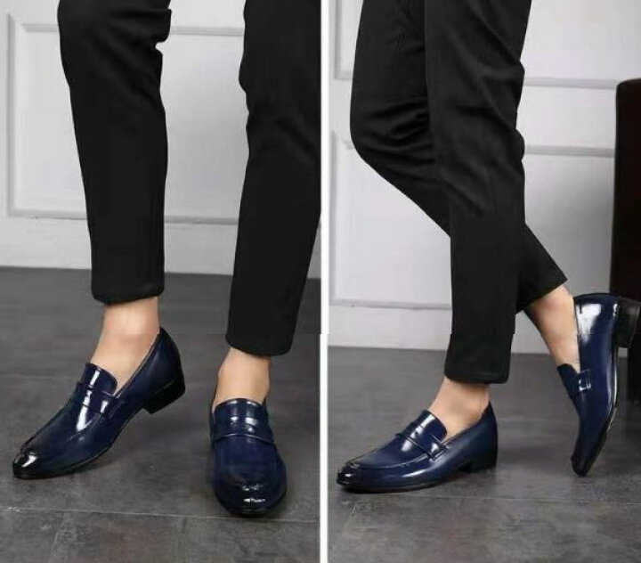 楽天市場 送料無料 ビジネスシューズ ローファー ポインテッドトゥ 紳士靴 メンズ 靴 おしゃれ かっこいい シンプル 無地 高級感 上品 高見え プレーン 定番 光沢 ツヤ 大人男子 紳士 普段履き ブラック 黒 ブルー 青 レッド 赤 イエロー 黄 24cm Dolcissimo