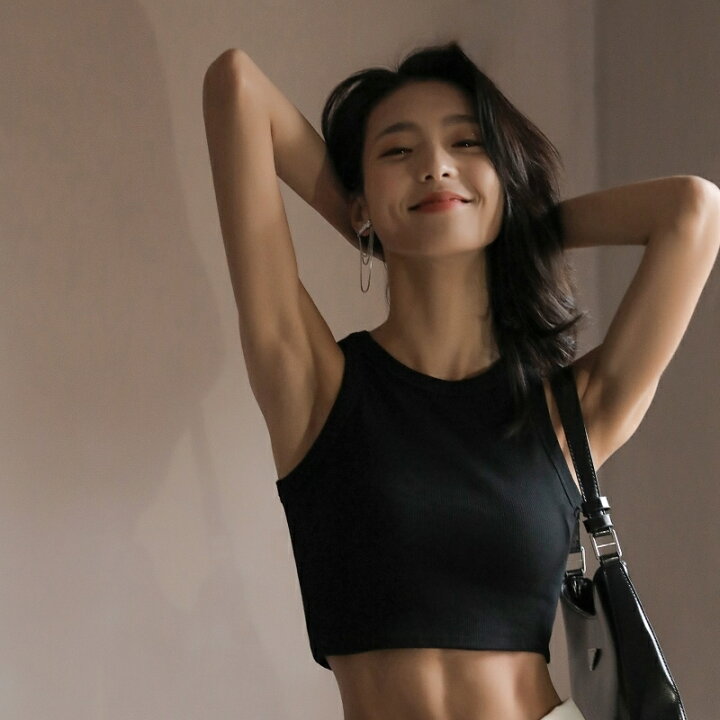 楽天市場 送料無料 タンクトップ レディース 女性用 トップス ノーマル丈 ショート丈 ミニ丈 アメリカンスリーブ ノースリーブ 無地 単色 ブラック ホワイト グレー おしゃれ かわいい かっこいい へそ出し Dolcissimo