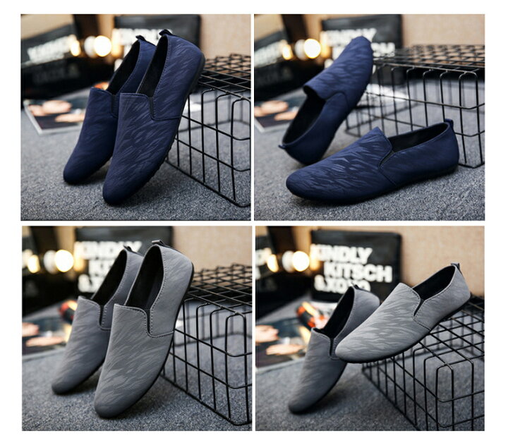 楽天市場 送料無料 スリッポン メンズ 男性用 靴 オペラシューズ カジュアルシューズ 軽量 ビジカジ 外履き 室内履き くつ クツ おしゃれ かっこいい シンプル シック オフィス ブラック グレー ブルー Dolcissimo