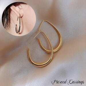 送料無料 フープピアス レディース アクセサリー ティアドロップ型 雫 しずく型 楕円形 揺れる 大ぶり 大きめ おしゃれ 上品 きれいめ