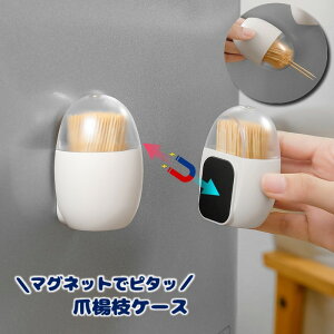 送料無料 爪楊枝ケース 爪楊枝入れ ようじ入れ 爪楊枝ホルダー マグネット 磁石 くっつく 便利 壁面収納 ピックケース かわいい おしゃれ 卵型 振ると出てくる シンプル ピタッとくっつく