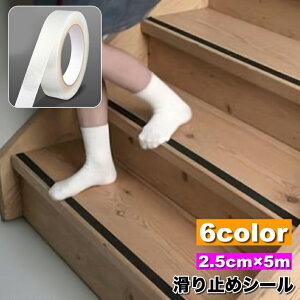 送料無料 滑り止めシール 滑り止めステッカー 滑り止めテープ 幅2.5cm 長さ5m 転倒防止 転落防止 ノンスリップ ステッカー 防水 安全対策 階段 段差 床 バスルーム 浴室 お風呂場 洗面所 玄関