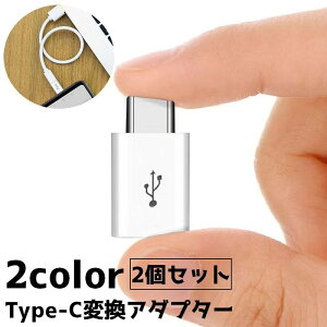 送料無料 変換アダプター 2個セット Type-C microUSB Android コネクタ 充電ケーブル データ転送 映像転送 スマートフォン スマホ 携帯 タブレット シンプル