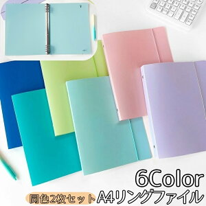 送料無料 リングファイル 同色2枚セット ファイルケース ルーズリーフバインダー A4 8穴 シンプル 事務用品 文房具 書類 整理 整頓 資料 オフィス 仕事 学校 授業 ビジネス