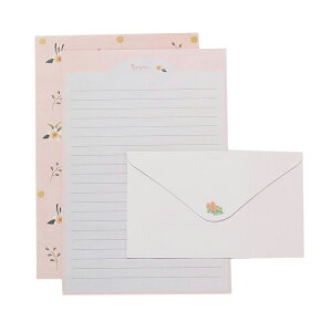 送料無料 レターセット 手紙セット 3セット 大人 おしゃれ シンプル かわいい 可愛い 夏 花 フラミンゴ 狐 キツネ 封筒