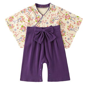 送料無料 袴風ロンパース 袴風カバーオール ロンパース カバーオール 子供服 ベビー服 女の子 男の子 長袖 スナップボタン 和服風 和服 着物 袴 はかま 初節句 お食い初め お宮参り 節句 ひ