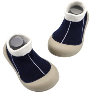 送料無料 ルームシューズ ソックスシューズ ベビー 赤ちゃん キッズ 子供用 男の子 女の子 男女兼用 靴 くつ 靴下 ソックス ファーストシューズ 室内履き 滑り止め付き シンプル ロゴ ボーダ