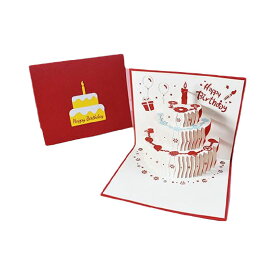 送料無料 バースデーカード グリーティングカード 手紙 誕生日 HAPPYBIRTHDAY ケーキ ポップアップ 飛び出す 立体 メッセージカード かわいい おしゃれ
