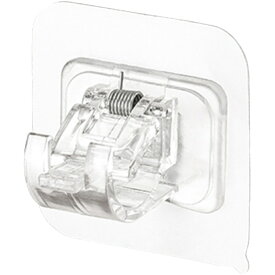 送料無料 壁掛けフック 強力粘着 2個セット ポールホルダー カーテンロッドブラケット 収納 突っ張り棒 透明 キッチン 浴室 お風呂 洗面所