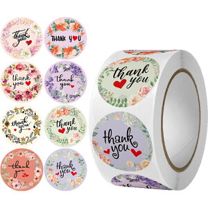 送料無料 ギフトシール サンキューシール ロール 500枚入り ラベル ラッピング用品 thankyou ありがとう 感謝 プレゼント 贈り物 円形 丸型 英字 おしゃれ かわいい 装飾 デコレーション お祝い