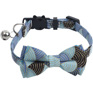 送料無料 猫用首輪 ネコ ペット用品 首飾り 鈴 蝶ネクタイ リボン チョーカー 和風 セーフティーバックル キャット ねこ かわいい
