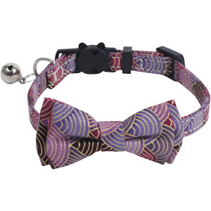 送料無料 猫用首輪 ネコ ペット用品 首飾り 鈴 蝶ネクタイ リボン チョーカー 和風 セーフティーバックル キャット ねこ かわいい