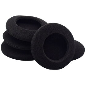 送料無料 ヘッドホン交換用 イヤーパッド 左右2枚セット 1ペア 両耳 カバー クッション スポンジ イヤホン ヘッドフォン ブラック 黒