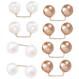 送料無料 アジャスターバックル 8個セット ウエストバックル ボタン DIY 裁縫材料 袖 肩 襟元 ウエスト スカーフ留め ズボン サイズ調整 フェイクパール 取り付け簡単 おしゃれ かわいい シン