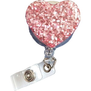 送料無料 リールキークリップ 名札リール 伸縮 カードリール バンドタイプ リールキーホルダー ハート ラメ キラキラ 伸びる IDカード パスケース 定期入れ ICカードケース おしゃれ かわい