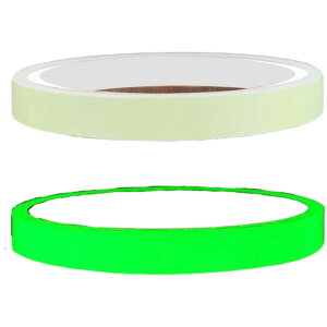 送料無料 蓄光テープ 夜光テープ 幅1cm 発光 目印 防水 防災 安全対策 事故防止 光る 出口標識 非常口 スイッチ 手すり 階段 壁