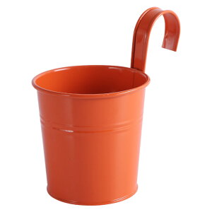 送料無料 フラワーポット 植木鉢 鉢カバー 園芸用品 インテリア雑貨 小物入れ 底穴なし ハンドル フック付き ハンギング 吊り下げ 鉄製 小型 観葉植物 カラフル おしゃれ