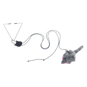 送料無料 猫用おもちゃ 猫じゃらし ネズミ ねずみ 鼠 ペットトイ ペット用品 運動不足解消 ストレス解消 一人遊び マウス キャット 吊り下げ 伸縮 揺れる ブラブラ 伸びる フック 吸盤 小動