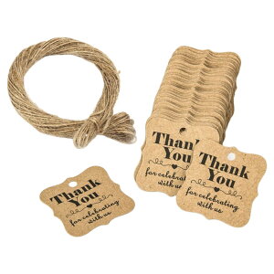 送料無料 ペーパータグ 紙タグ 100枚セット 麻縄 ハンドメイド ラッピング ギフト プレゼント thank you メッセージ タグ おしゃれ シンプル 飾り かわいい