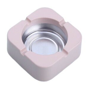 送料無料 灰皿 卓上 置き型 円形 丸型 四角形 室内 屋内 屋外 シンプル おしゃれ 無地 ラウンド スクエア ブラック ピンク ブルー 黒 青