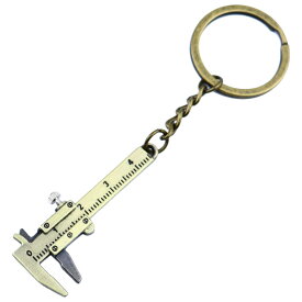 送料無料 キーホルダー ノギス ミニ工具 バックチャーム メンズ レディース 男女兼用 キーリング ミニチュア 小さい 定規 測れる シンプル おしゃれ かわいい