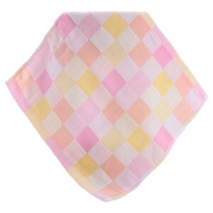 送料無料 ハンドタオル ガーゼハンカチ ベビー 赤ちゃん 子供 キッズ ハンカチ ガーゼタオル タオル ベビータオル ガーゼ 25cm 正方形 お風呂 生活用品 ブロックチェック柄 かわいい