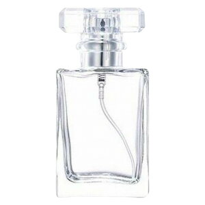 送料無料 アトマイザー スプレーボトル 50ml 香水 詰め替え容器 ガラス製 キャップ付 レフィルボトル クリア 透明 ブラック マット スクエア 四角 小分けボトル