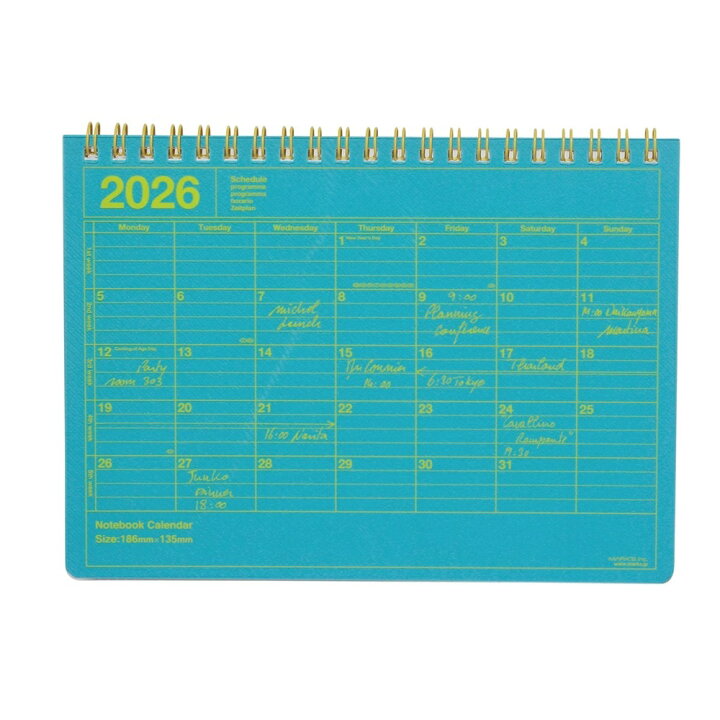 楽天市場】【20％OFF】2026年 ノートブックカレンダー S 横型 16ページ 