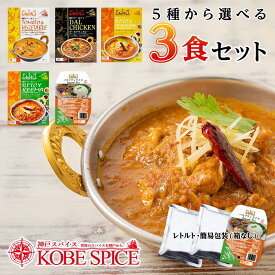 レトルト 5種類から選べる3食セット スパイス香る本格派インドカレー 180g（バスマティライス170g）×3袋