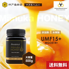 マヌカハニー UMF 15+ 500g ニュージーランド 効果 おすすめ 喉 はちみつ 蜂蜜 お試し 無添加 小分け 花粉症 ハチミツ ランキング ギフト 人気 プレゼント 安い 美味しい お試し