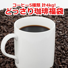 【どっさり福袋5種類！合計4kg】レギュラーコーヒー コーヒー豆 お試し 送料無料 珈琲豆 福袋 ギフト 贈り物 プレゼント 自宅用 粉 中挽き 粗挽き 細挽き 極細挽き