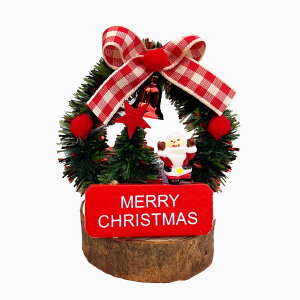 ミニリース クリスマスサンタ クリスマスツリー ミニ 卓上 デスク 置物 テーブル 北欧 おしゃれ 小さい 小さめ かわいい 足元 高級 豪華 上品 装飾 飾り ギフト ミニツリー 国産 在庫処分 特