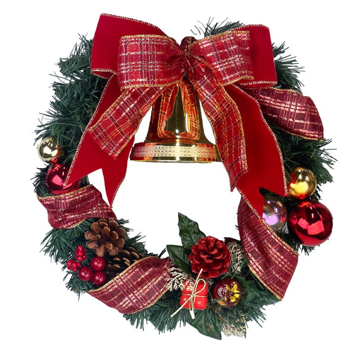 楽天市場】【最短翌日配送】クリスマスリース20cm レッド 玄関 部屋 