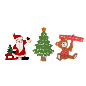 【I3】クリスマスクリップ3個セット サンタ クリスマスツリー ベア クリスマス おしゃれ かわいい 小さい ミニ 北欧 木製 飾り 装飾 置物 小物 ステーショナリー 文具 クリップ 雑貨 インテリア ディスプレイ アンティーク オブジェ デコレーション パーティー 癒し系