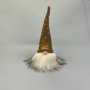 【B2】LEDクリスマス目隠しトムテ グリーン&イエロー クリスマスインテリア クリスマス雑貨 置き物 置物 ライト ウィンター サンタクロース 卓上 店内 室内 かわいい 人形 髭 飾り 装飾 ぬい