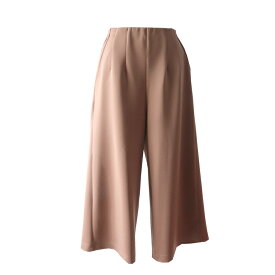 腰回りをスッキリ見せ、シワになりにくい神ガウチョパンツ　ソフトポンチ　ガウチョ　ストレッチ　パンツ　ワイドパンツ　ガウチョパンツ 　40代　50代　60代　きれいめ　洗える　大きい　キュロット　キュロットパンツ　ウエストゴム