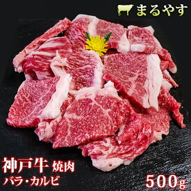 父の日 ギフト 肉 プレゼント 食べ物 神戸牛 神戸牛肉 焼肉 焼き肉 やきにく 焼肉セット 国産 牛肉 焼肉 焼肉用 バラ カルビ 500g (2～3人前) A5 霜降り 国産 和牛 ギフト 牛肉 お取り寄せ グルメ 和牛 肉 送料無料 誕生日プレゼント 内祝い お返し 新築祝い