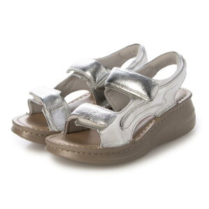 4E 幅広 本革 wマジックテープ コンフォートサンダル 厚底 アウトステッチデザイン 走れる 外反母趾 幅広甲高 痛くない 脱げない 神戸 30代 40代 50代 60代 大人かわいい レディース プレゼント