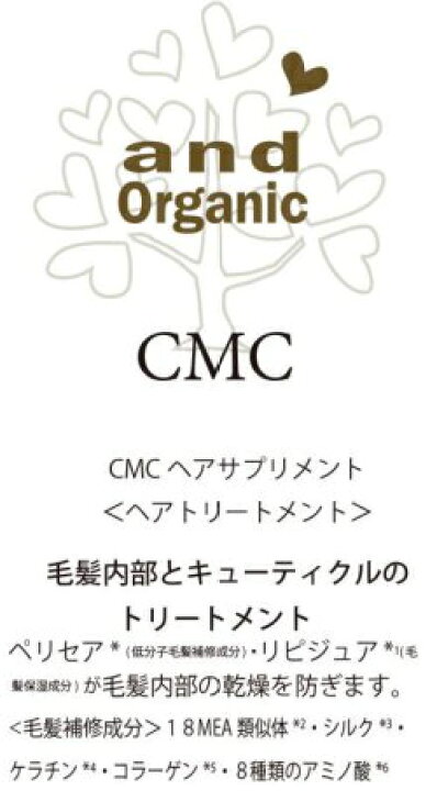 楽天市場】and Organic CMC ヘアサプリメント 洗い流さない 