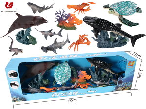 料無料 子供 キッズ ギフト 海洋動物おもちゃ リアルな海洋生物のフィギュア 模型 インテリア 玩具! ジンベエザメ、海ガメ、イルカ・・・9体セット 可動できる海洋動物おもちゃ