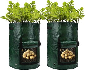 植え袋 5枚セット プランター フェルト 庭用 園芸用 PE植木鉢 野菜栽培バッグ じゃがいも用 栽培 バッグ ガーデン栽培袋 園芸ガーデン 植物育成 植木ポット大容量野菜 PE10ガロン 直径35cmx高さ45cmx5枚セット
