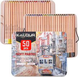 パステル色鉛筆　50色セット　パステルチョーク　大人気シリーズのプロ仕様3.8mm芯パステル色鉛筆　描画セット　子供から大人まで　アーティストに理想的な塗り絵と絵画