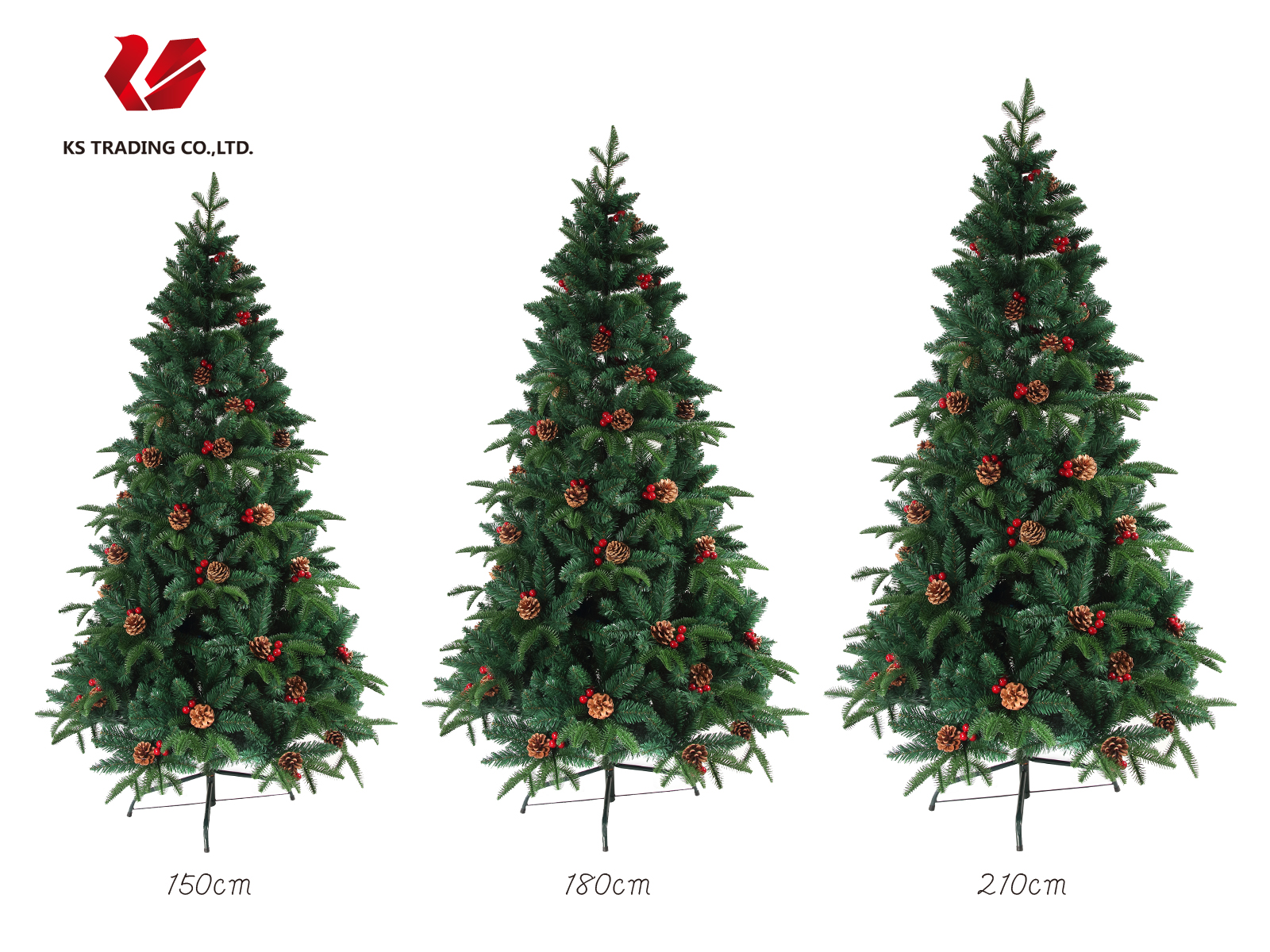 絶品 今だけ限定 北欧風クリスマスツリー クリスマスツリー 枝大幅増量タイプ 松ぼっくり付き 赤い実付き Ksbm 北欧風ツリー180cm