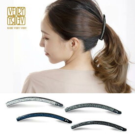 39B-3☆メガネフレーム素材 スリムバナナクリップ S ヘアクリップ ブラック ラインストーン 折れにくい 華奢 細身 細い 軽い 軽量 しっかり 落ちない 柔らかい ハーフアップ 和装 30代 40代 50代 ファッション 送料無料